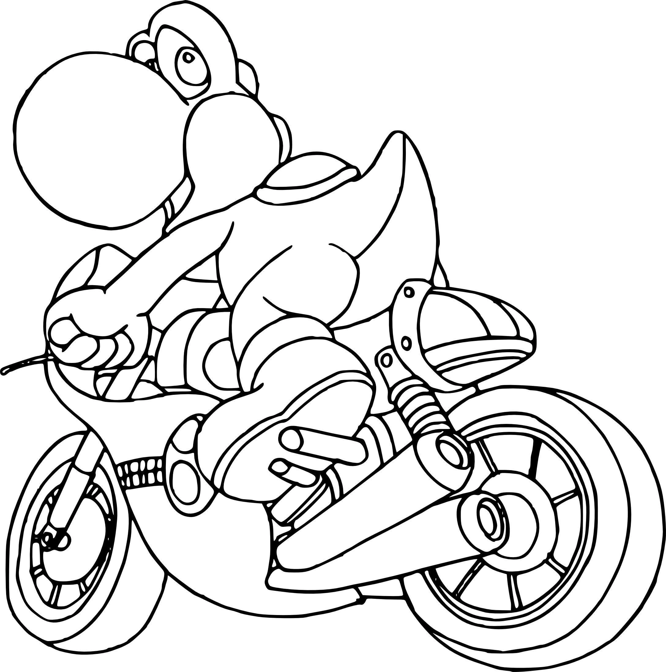 Coloring turtle with Mario on a motorcycle